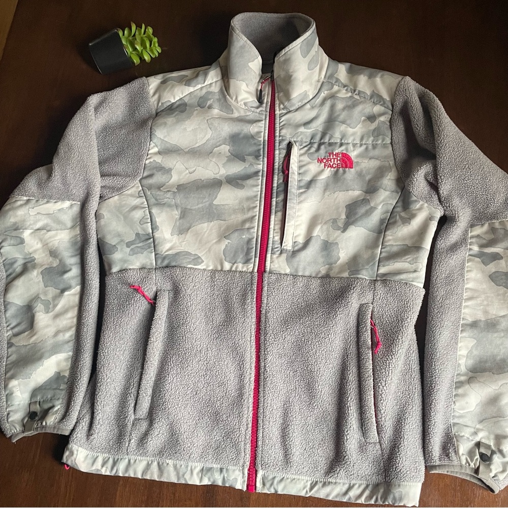 The North Face Denali Polartec Fleece Grey Camo Zip Up Jacket Size Small